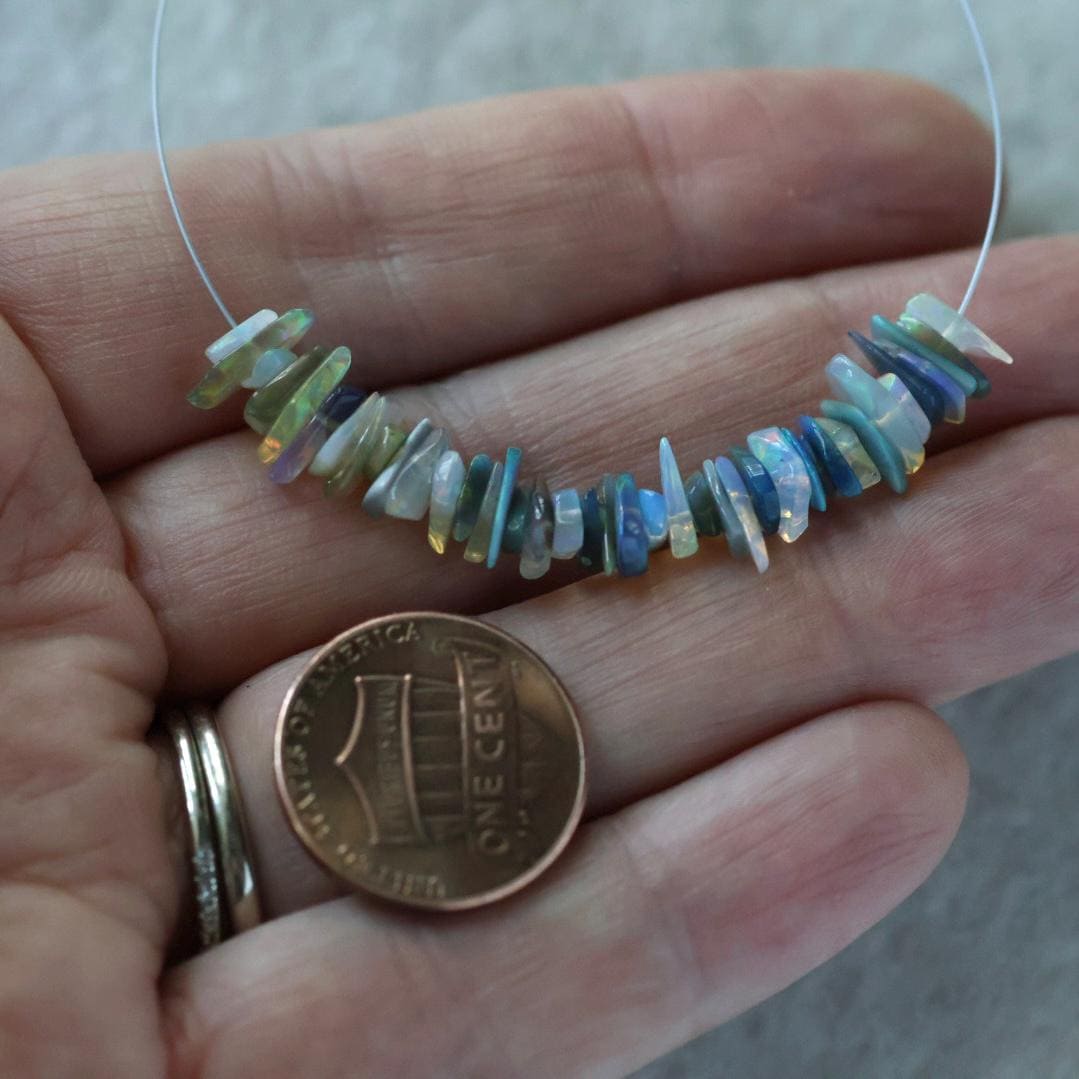 4-7mm AAA Ethiopian Disco Opal Chip Beads Natural Welo Opal Genuine Bead For Jewelry Making Beading Craft Gift Beads October Birthstone