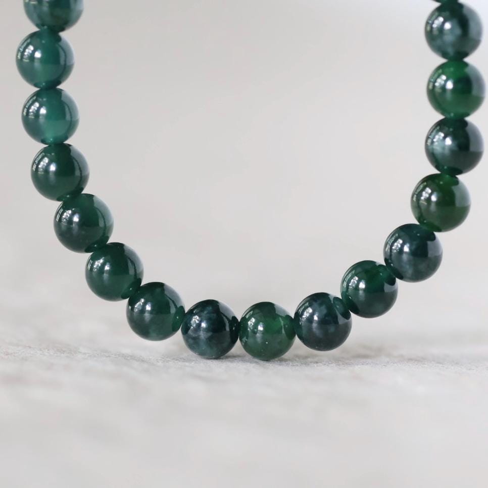 4mm 4.5mm Natural AAA Guatemala Jade Beads Jadeite Gemstone Natural Burma Jade Dark Green For DIY Jewelry Making