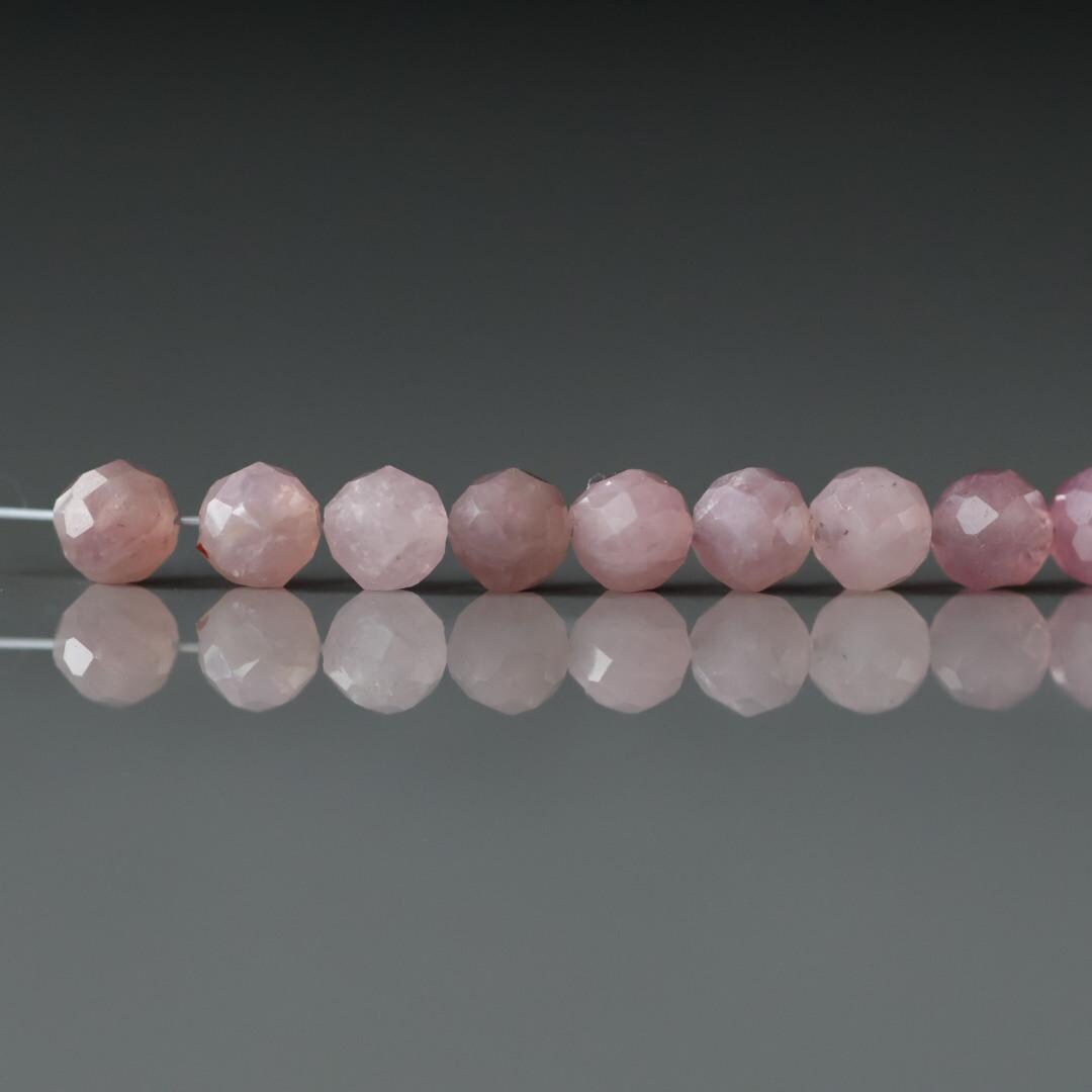 4mm Madagascar Rose Quartz Beads – Gemmy Faceted Round Natural Gemstone -14 pcs