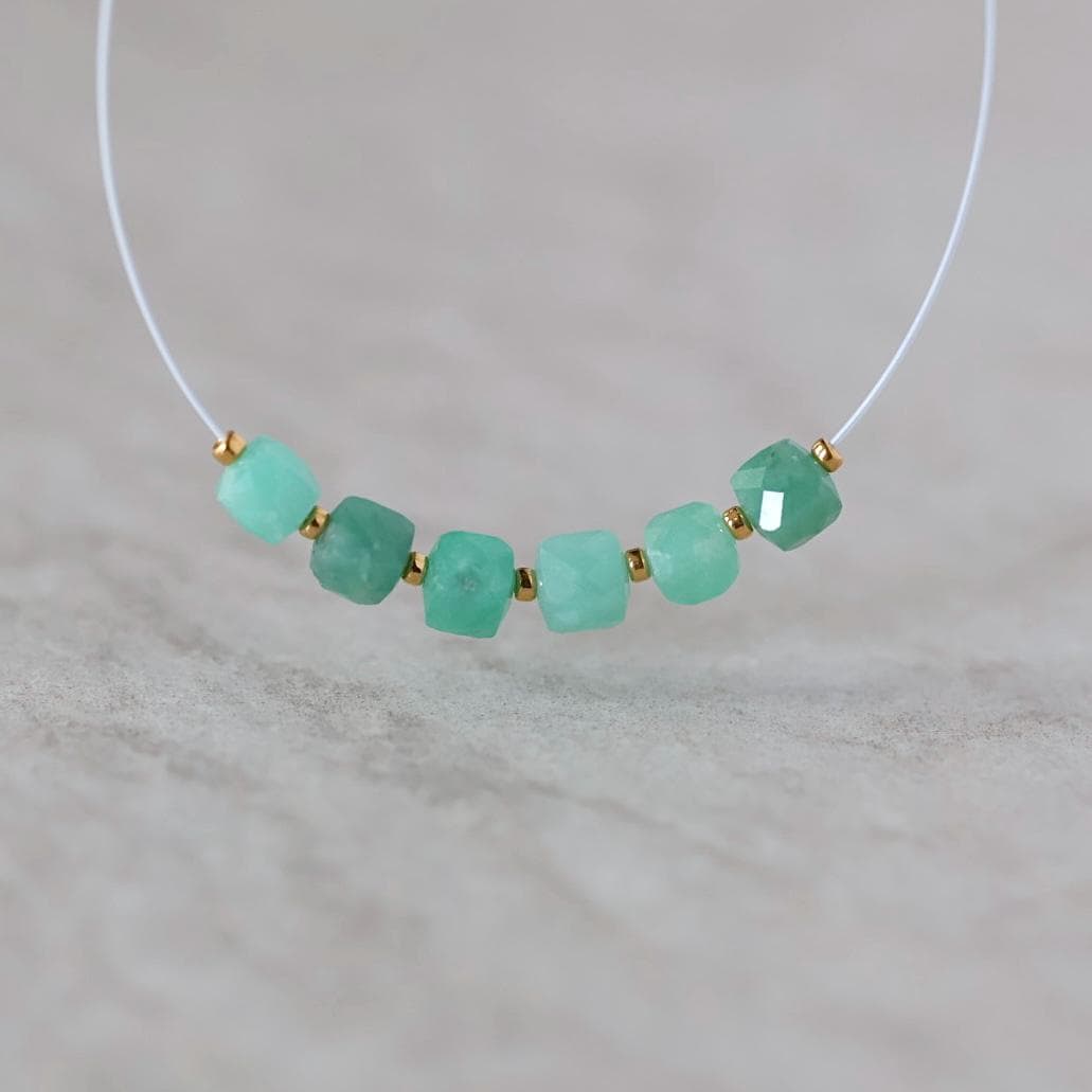 4mm AAA Natural Emerald Beads Cube Faceted 6 PCs Raw Emerald Genuine Gemstone for DIY Jewelry Making