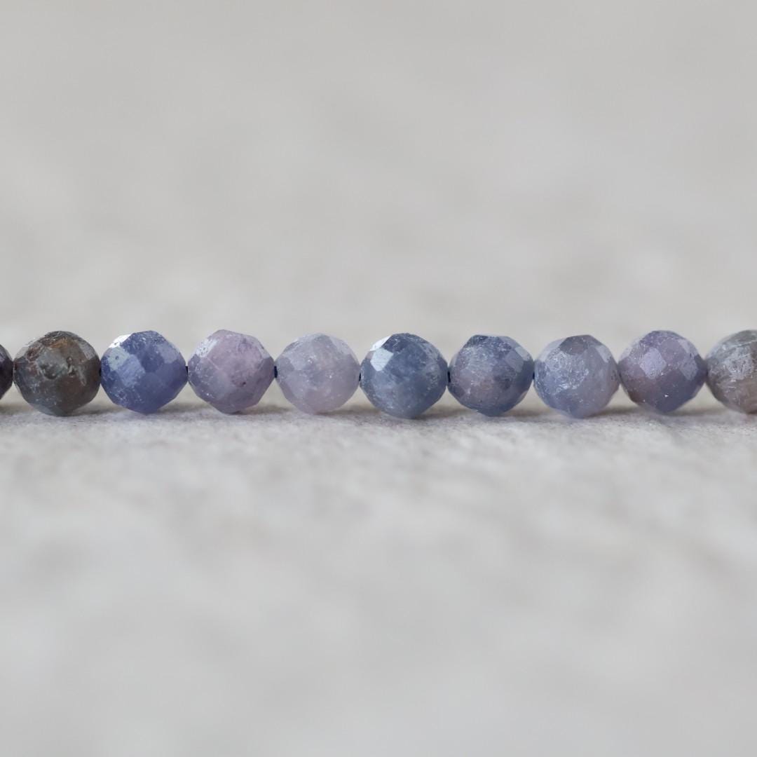 4mm Sri Lanka Ruby Sapphire Beads – Faceted Round Natural Gemstone - 12 pcs