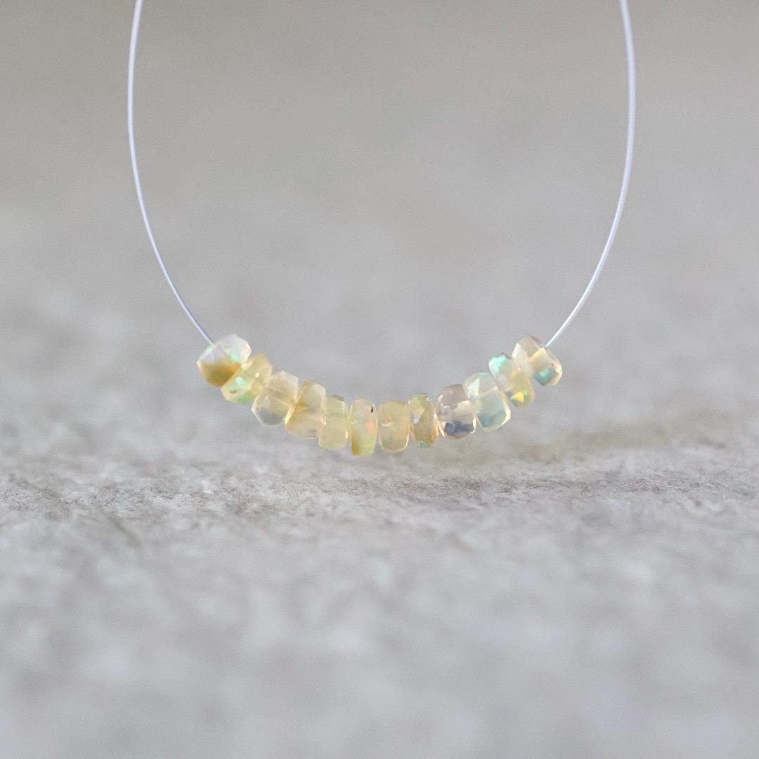 4mm AAA Yellow Ethiopian Opal Rondelle Beads Faceted Natural Disco Welo Opal Genuine Bead DIY Jewelry Making Supplies October Birthstone