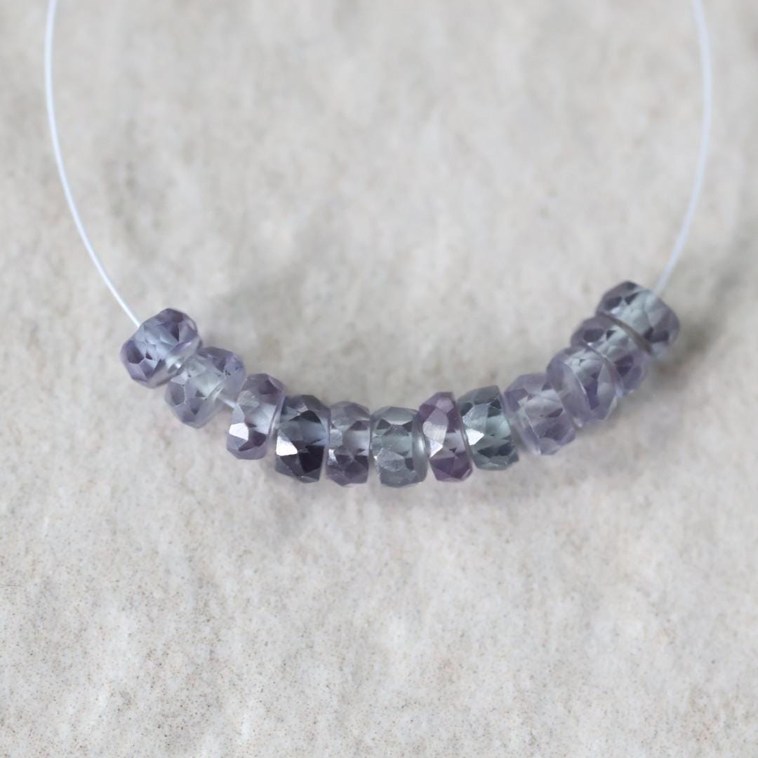 4mm Alexandrite Faceted Rondelle Beads 1” Gemstone Bead for Jewelry Making DIY Earrings Necklace June Birthstone