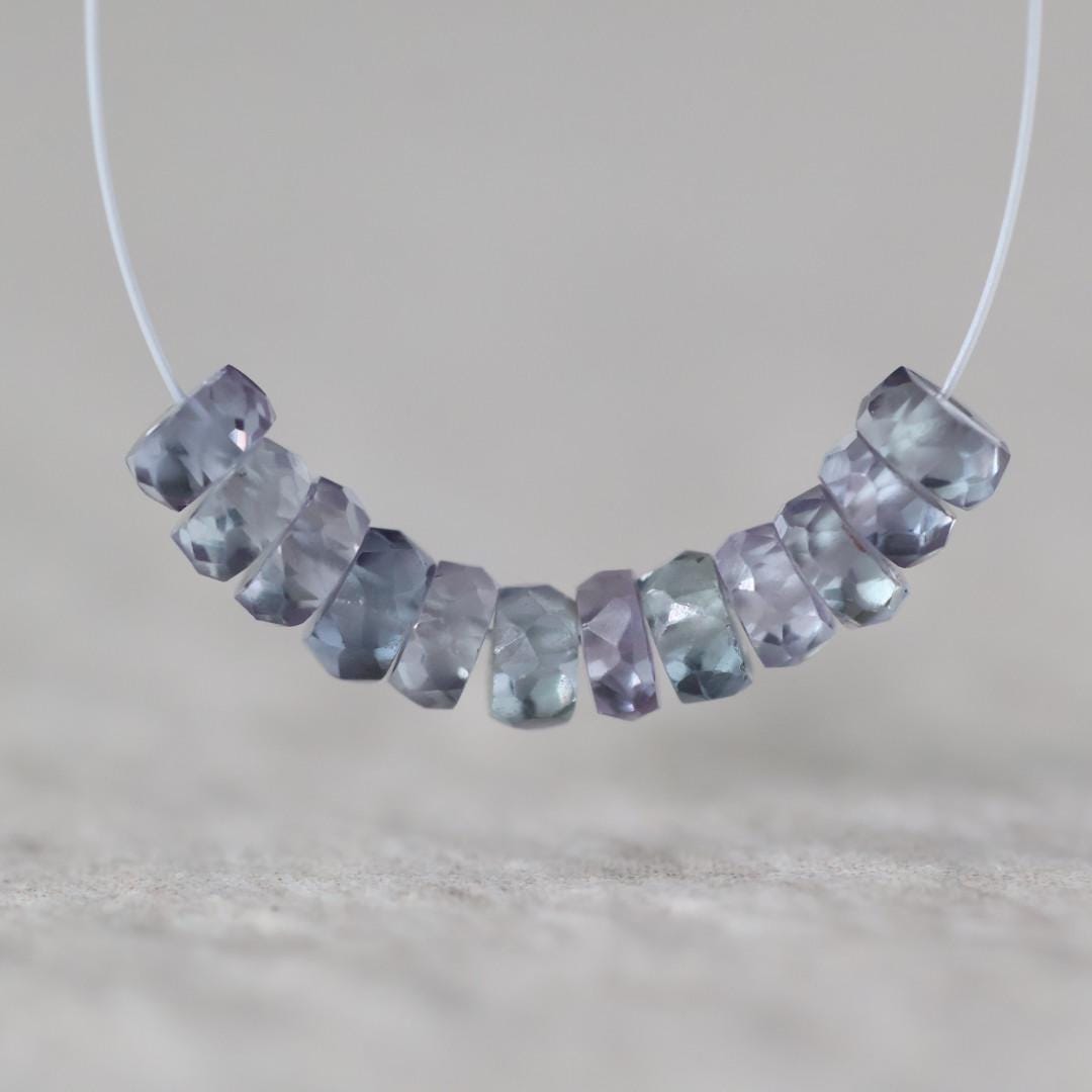4mm Alexandrite Faceted Rondelle Beads 1” Gemstone Bead for Jewelry Making DIY Earrings Necklace June Birthstone