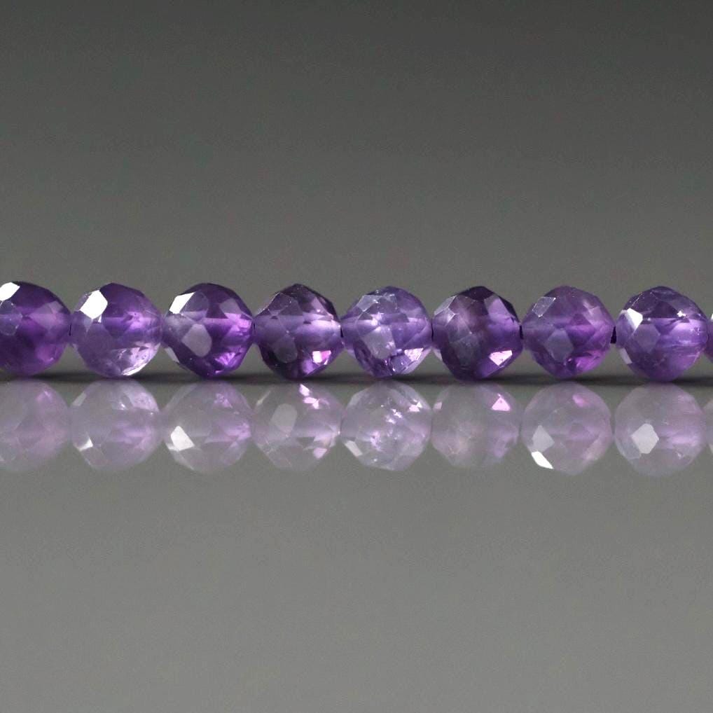 4mm Amethyst Beads – Faceted Round Natural Gemstone 15" Strand