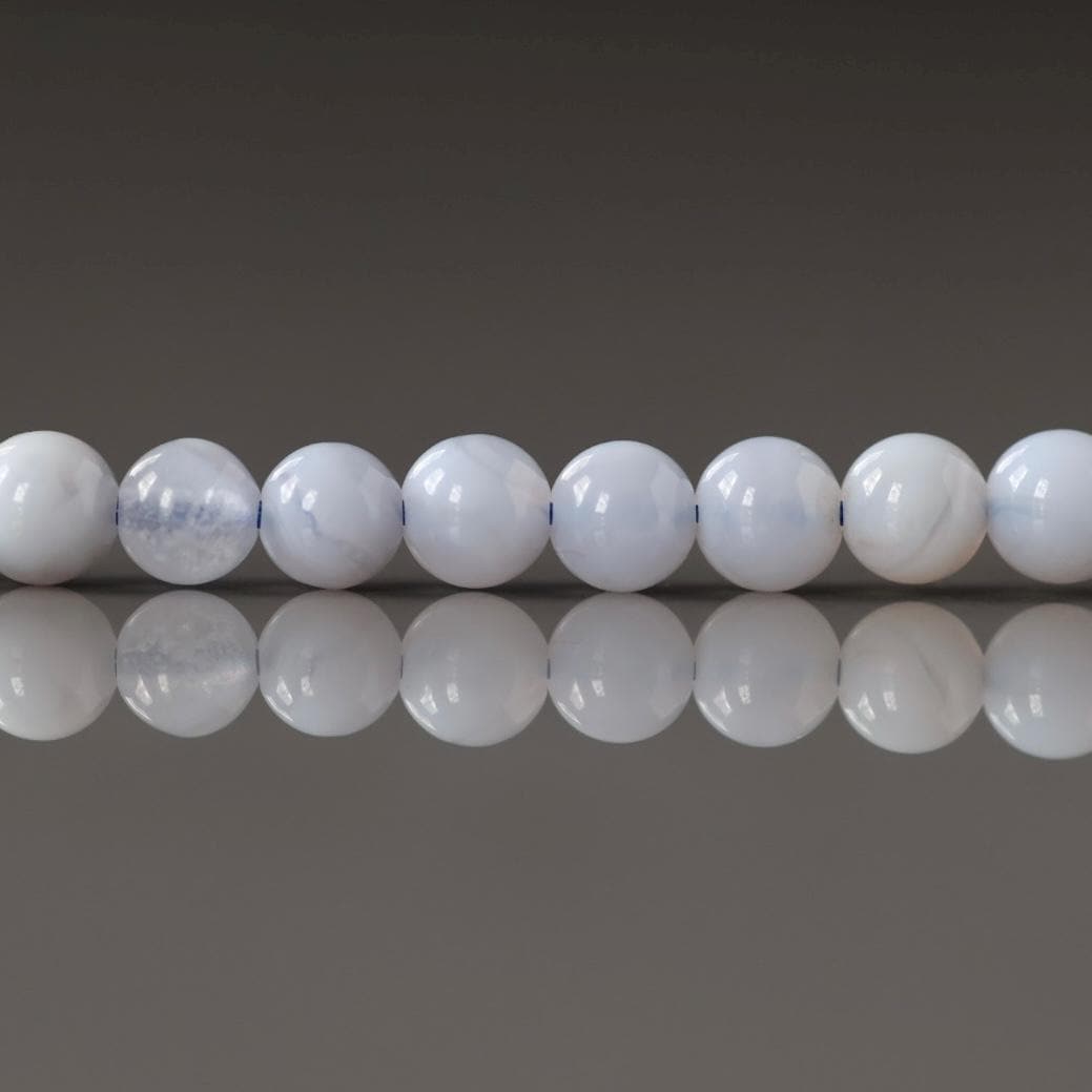 4mm Blue Lace Agate Beads – Smooth Round Natural Gemstone 15" Strand