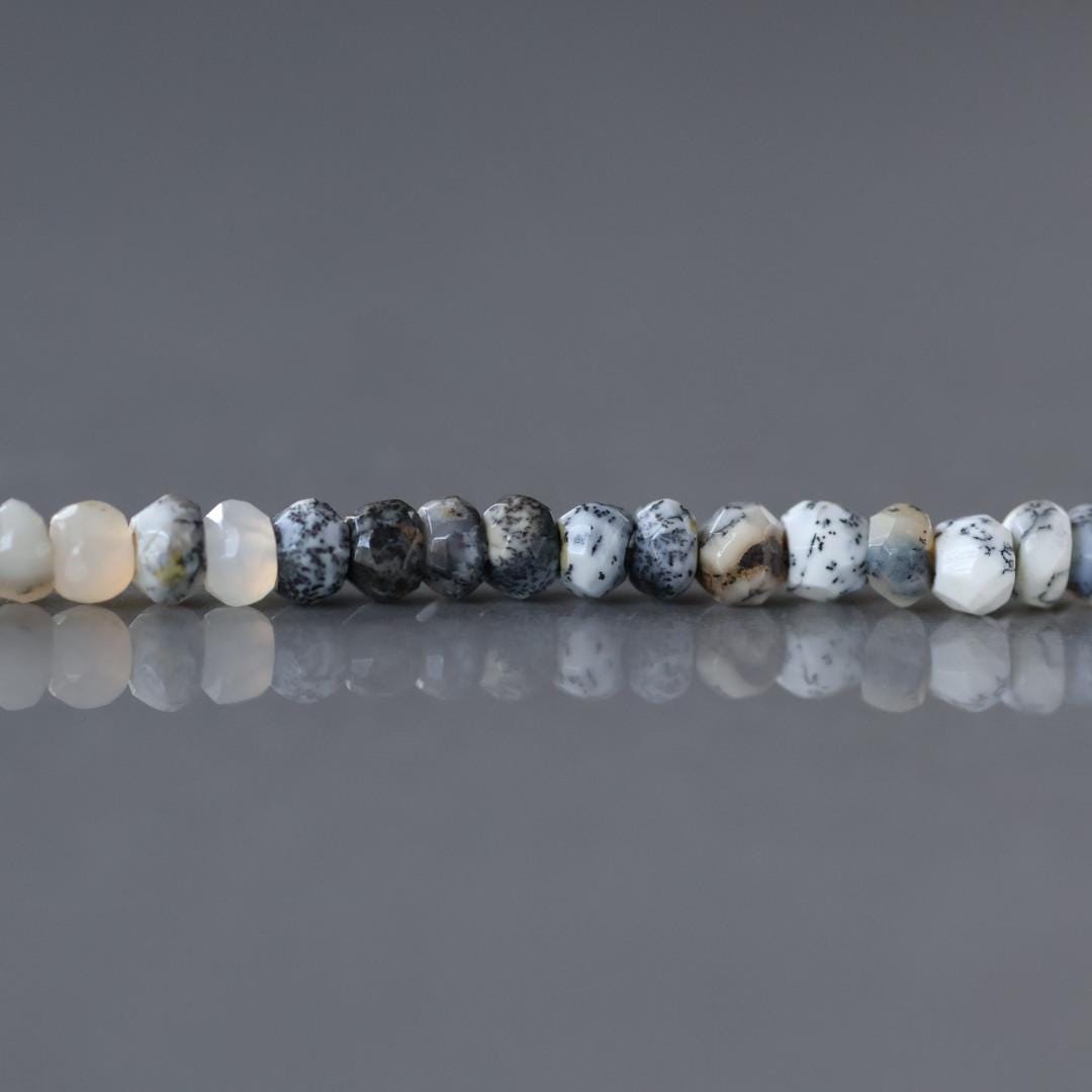 4mm Dendrite Opal Beads – Natural Rondelle Gemstone 6.25" Strand