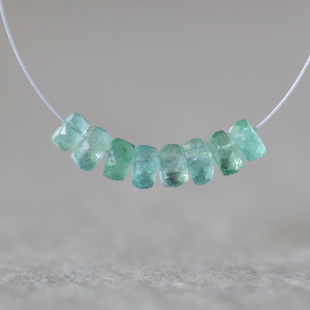 4mm 4.5mm Genuine Colombian Emerald Rondelle Beads Faceted Natural Gemstone for DIY Jewelry Making