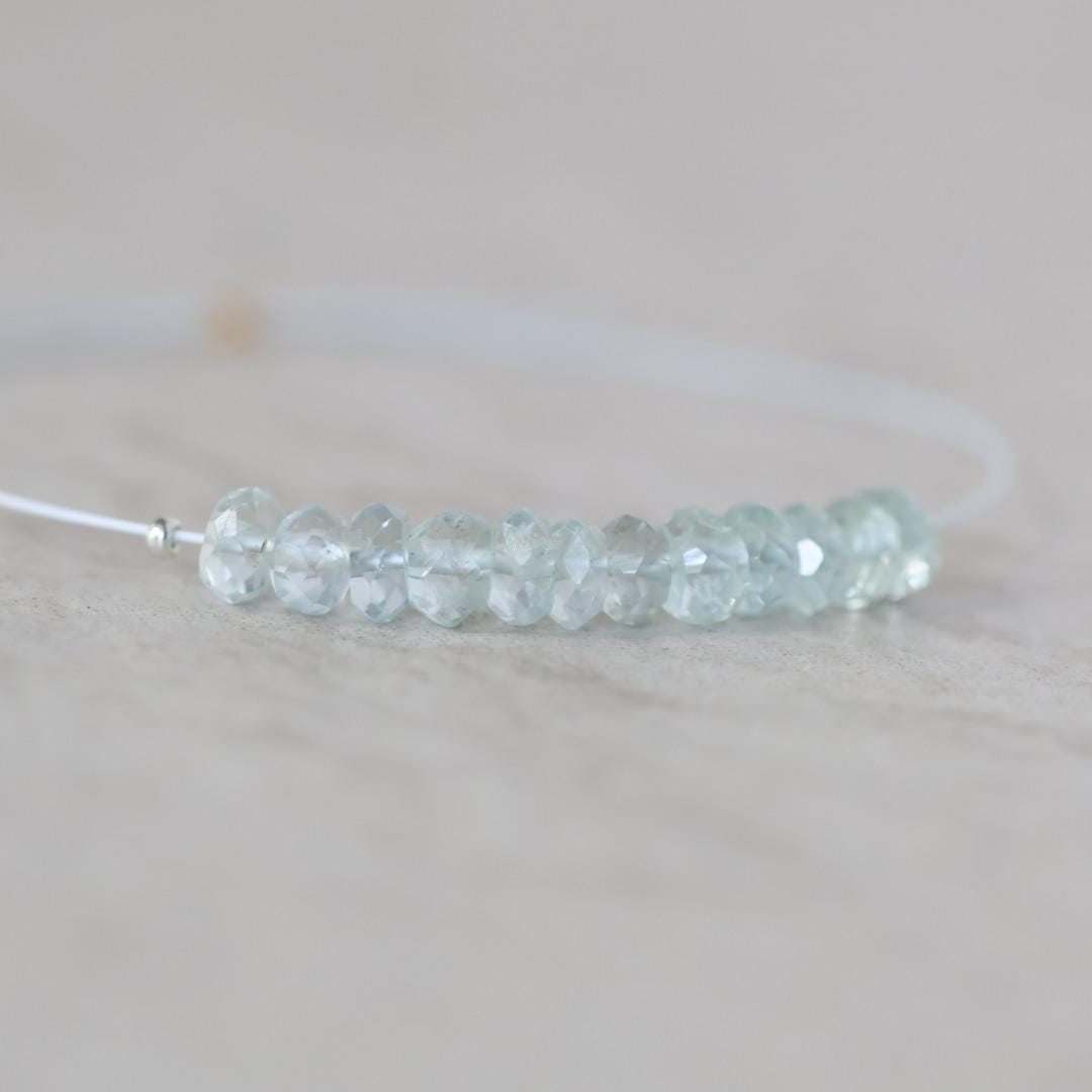 4mm Ice Blue AAA Aquamarine Beads Hand Faceted Rondelle 12 Pcs Natural Gemstone Beads Jewelry Making DIY March Birthstone