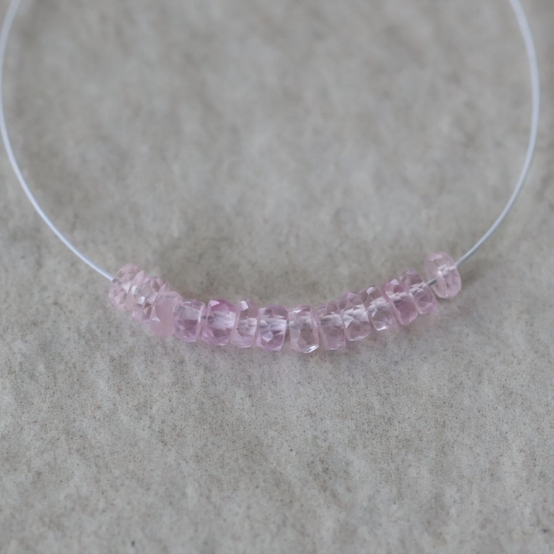 4mm Light Pink Sapphire Beads Rondelle Faceted 1” Natural Gemstone for DIY Jewelry Making Supplies