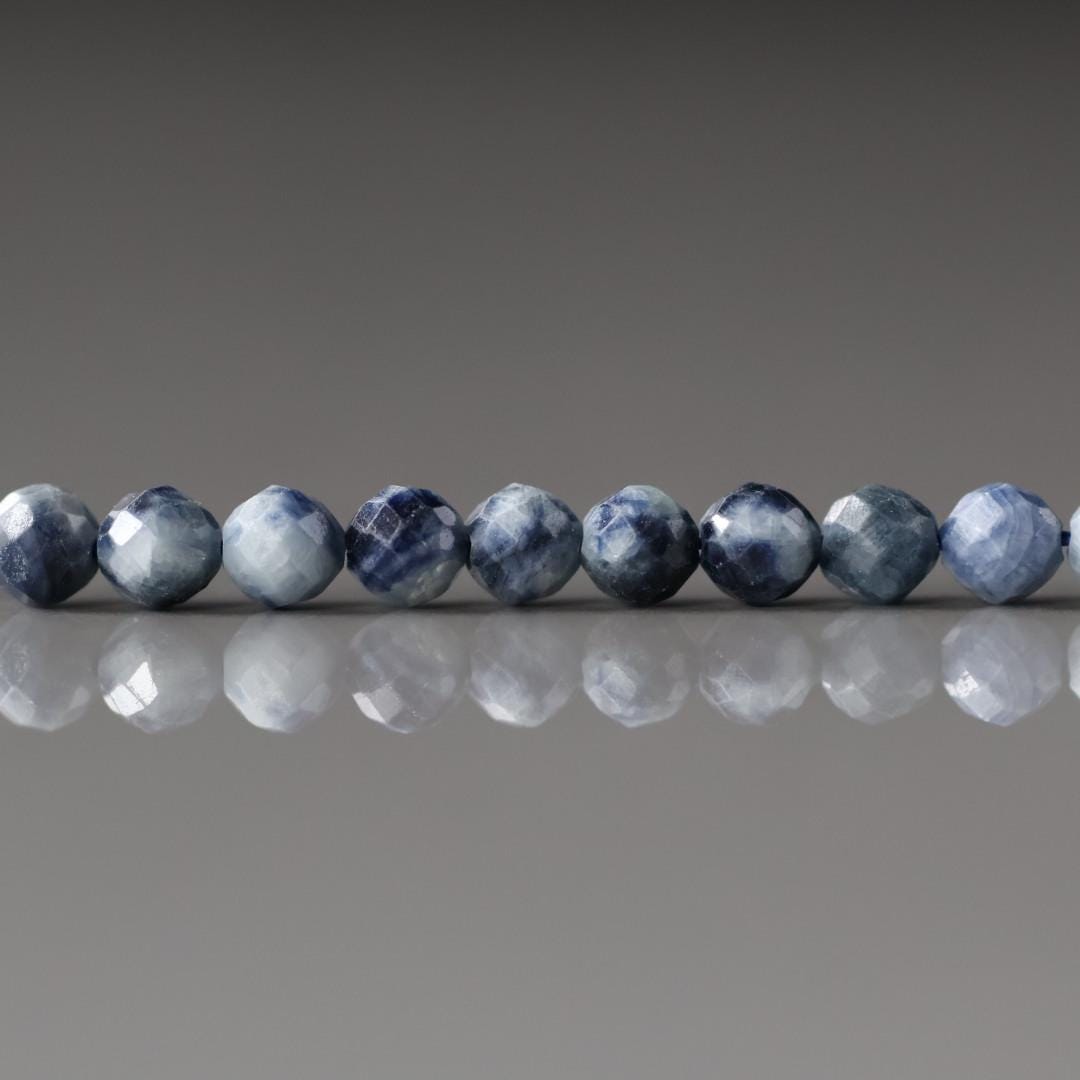 4mm Light Sapphire Beads – Faceted Round Natural Gemstone 15" Strand