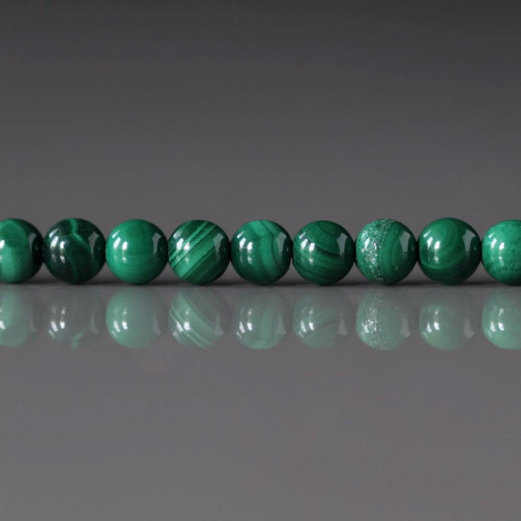 4mm Malachite Beads – Smooth Round Natural Gemstone 15" Strand