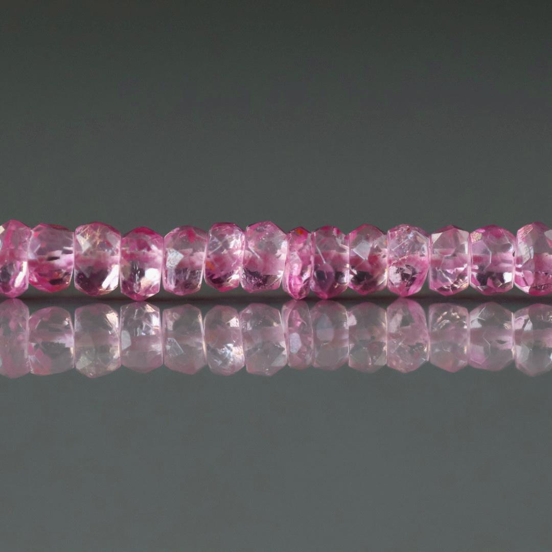 4mm Pink Topaz Beads – Faceted Rondelle Natural Gemstone 6" Strand
