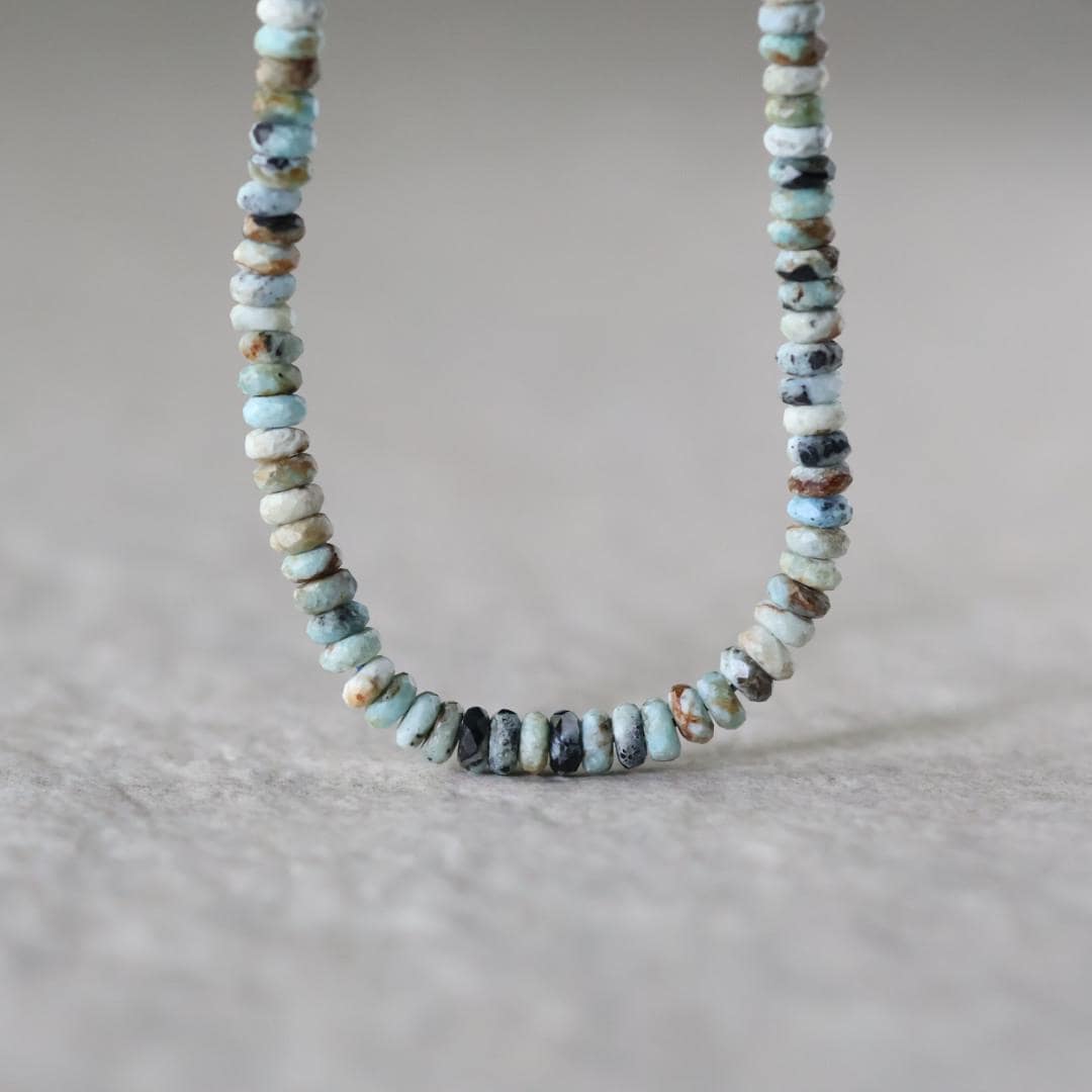 4mm Rare Hemimorphite Rondel Beads Faceted 7” Raw Genuine Gemstone Beads DIY Jewelry Making Supply