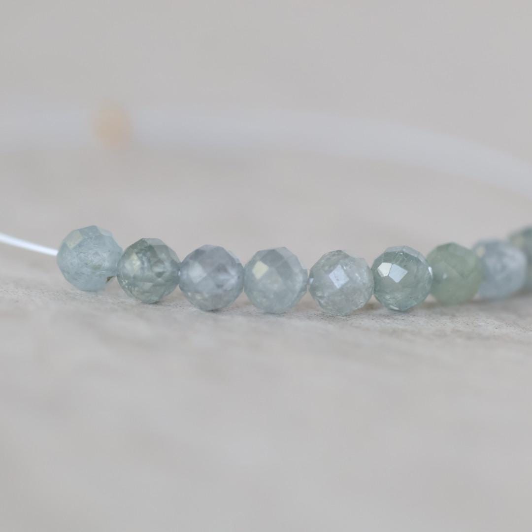 4mm Rare Montana Sapphire Beads Faceted Round 10pcs Raw Genuine Gemstone Beads Jewelry Making Supply September Birthstone