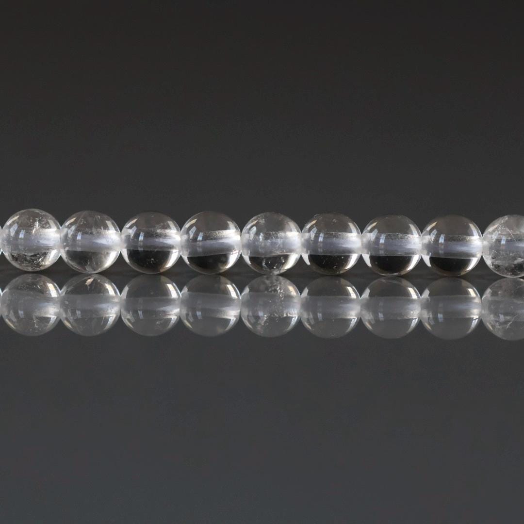 4mm Rock Quartz Beads - Smooth Round Natural Gemstone 15" Strand