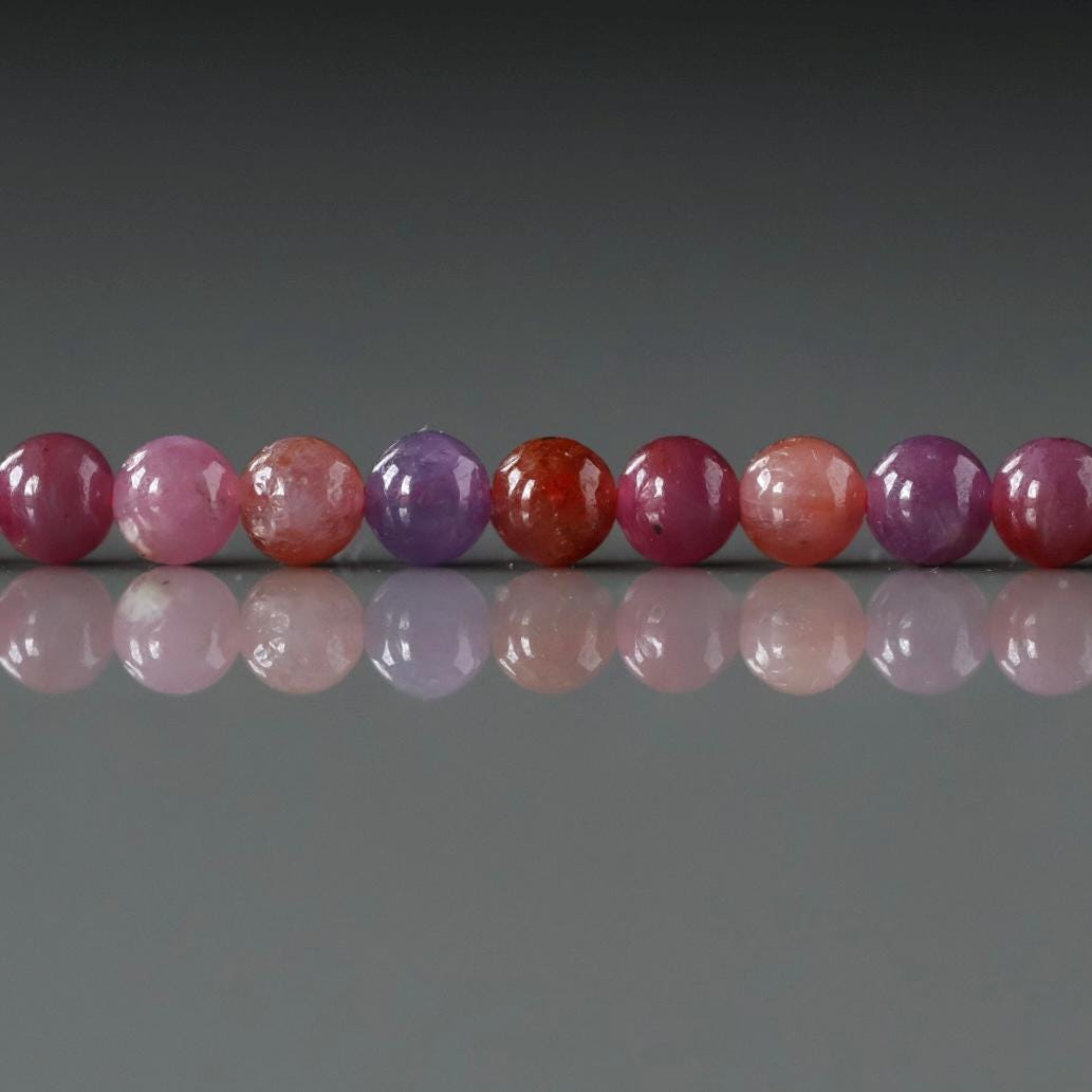 4mm Ruby Beads – Smooth Round Natural Gemstone 15" Strand