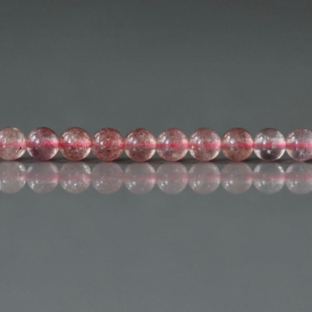4mm Strawberry Quartz Beads -Smooth Round Natural Gemstone 15"