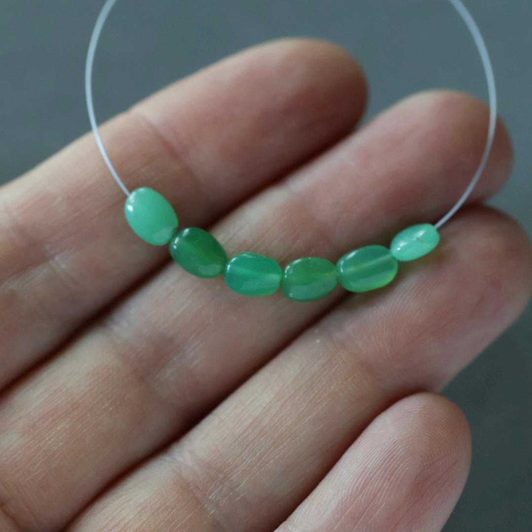 4x6mm Australian Chrysoprase Oval Beads – Smooth Natural Gemstone