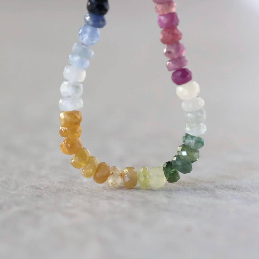 5.5mm AAA Multi Sapphire Beads Faceted Rondelle Colorful Sapphire Natural Gemstone for DIY Jewelry Making Supplies