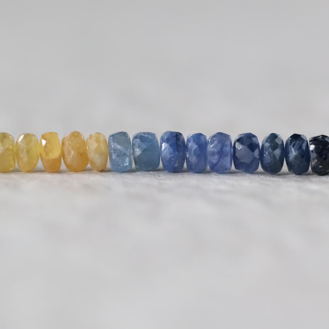 5.5mm AAA Multi Sapphire Beads Faceted Rondelle Colorful Sapphire Natural Gemstone for DIY Jewelry Making Supplies