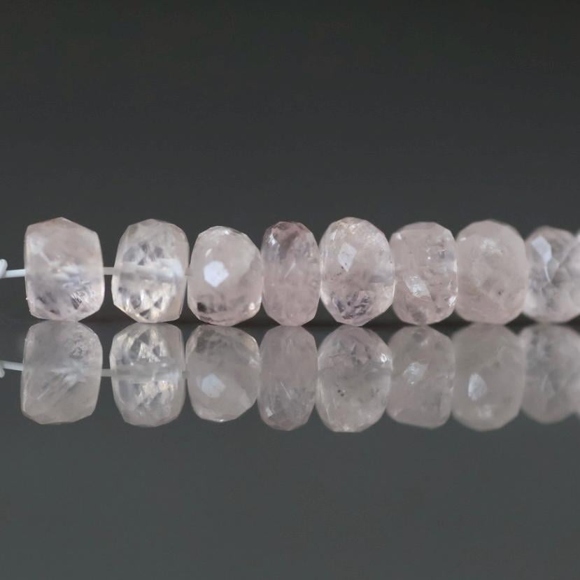 5.5mm Morganite Beads - Faceted Rondelle Natural Gemstone 10 Pcs