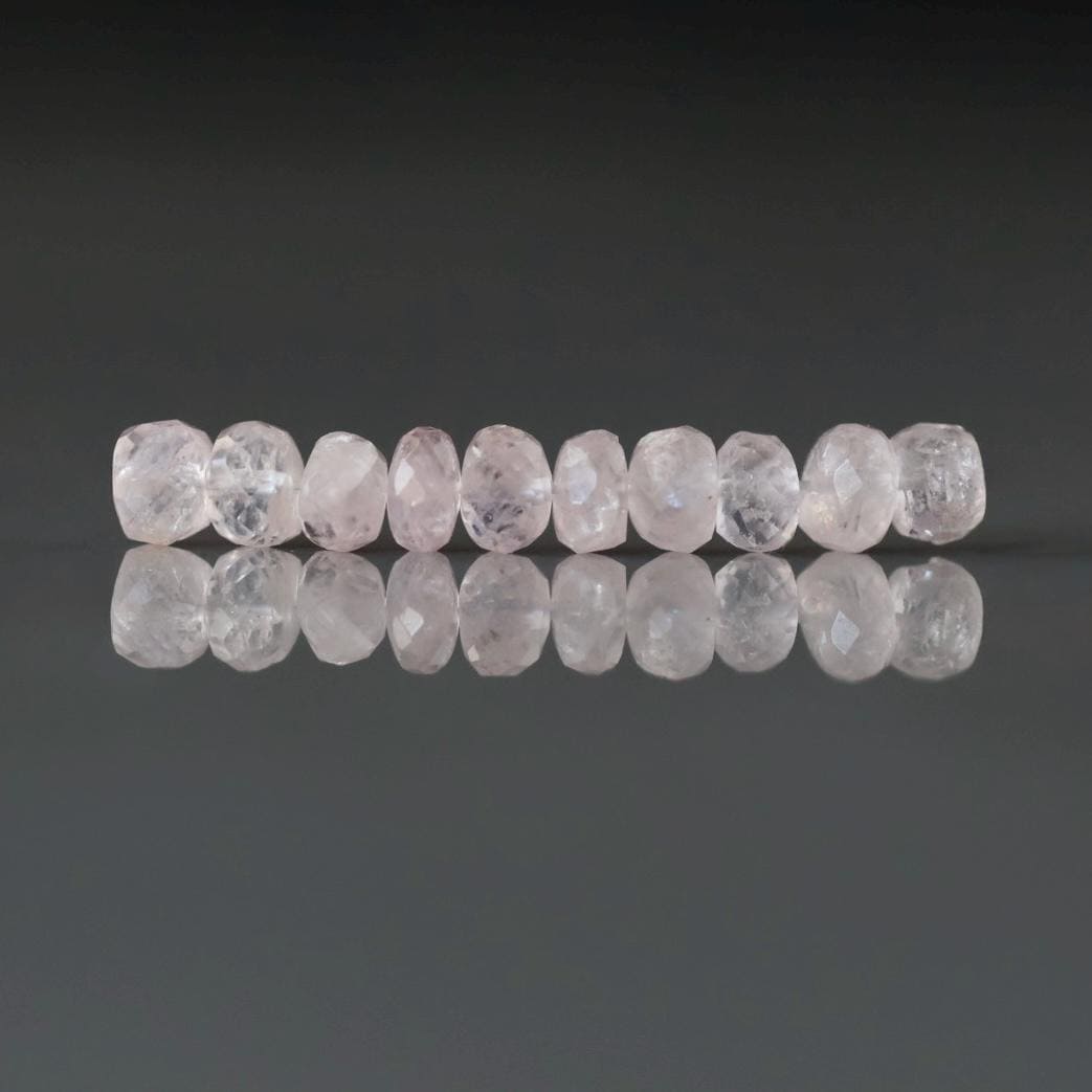 5.5mm Morganite Beads - Faceted Rondelle Natural Gemstone 10 Pcs