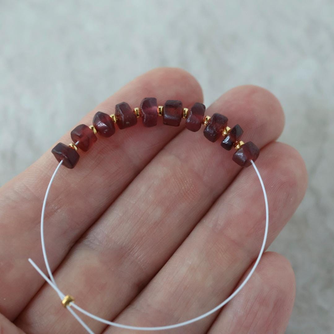 5mm 5.5mm Matte Mozambique Garnet Rondelle Beads Smooth 10 Pcs Natural Gemstone for DIY Jewelry Making Earrings Necklace