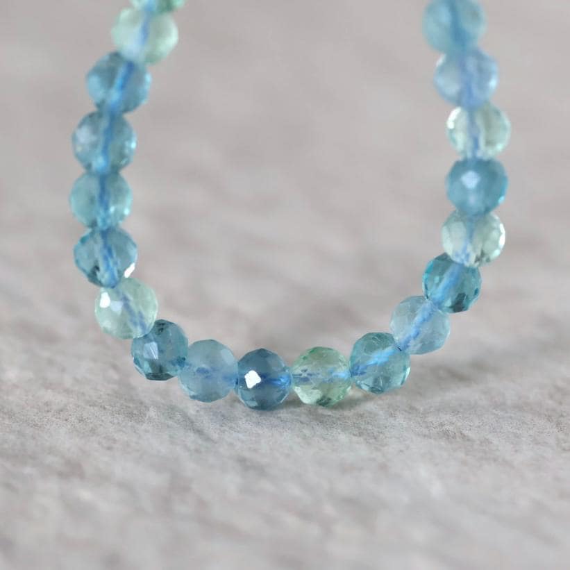 5mm AAA Blue Green Fluorite Faceted Beads Round 15" Natural Rare Gemstone for DIY Jewelry Making Supplies