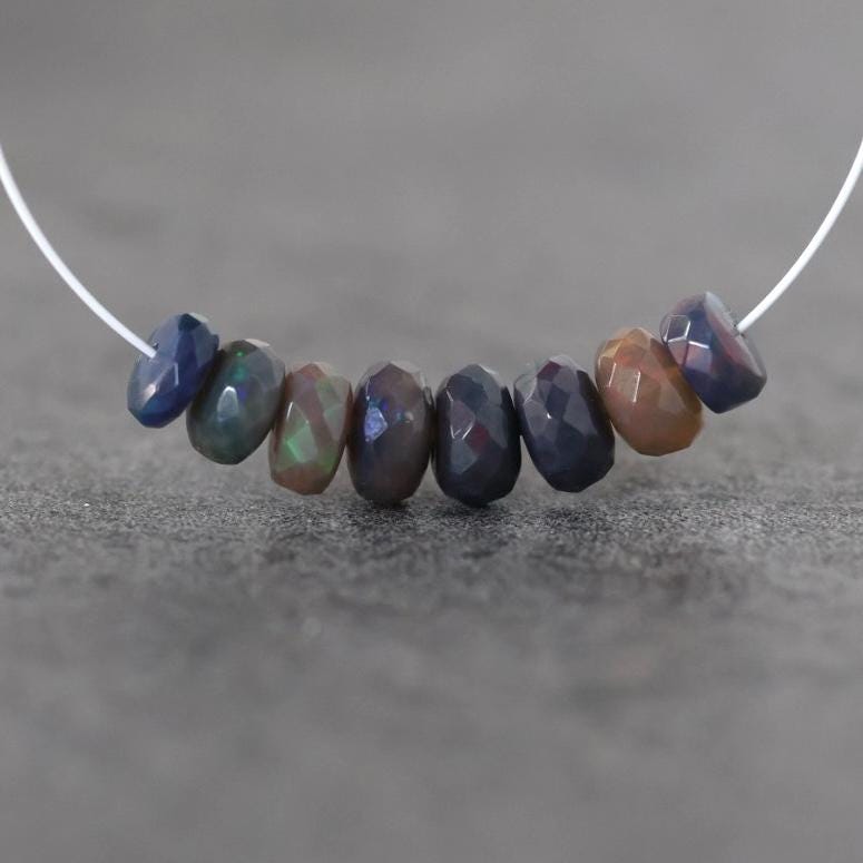 5mm AAA Ethiopian Disco Opal Beads Faceted Rondelle Natural Welo Opal Gemstone For DIY Jewelry Making Supplies