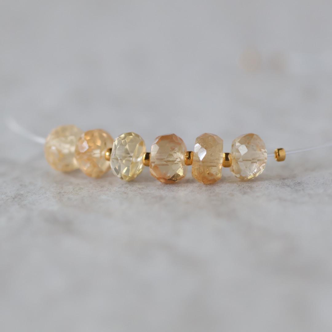 5mm AAA Imperial Topaz Rondelle Beads Faceted Unheated Superb Topaz 6 Pcs Natural Gemstone for Jewelry Making Earrings