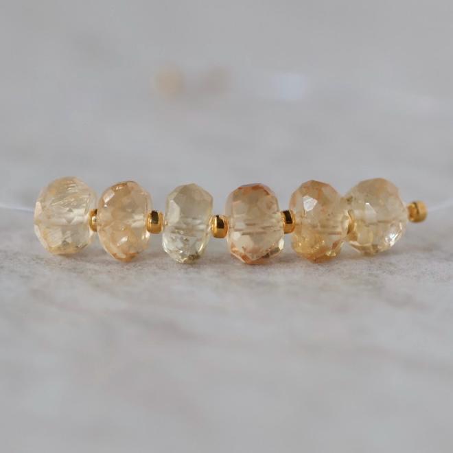 5mm AAA Imperial Topaz Rondelle Beads Faceted Unheated Superb Topaz 6 Pcs Natural Gemstone for Jewelry Making Earrings