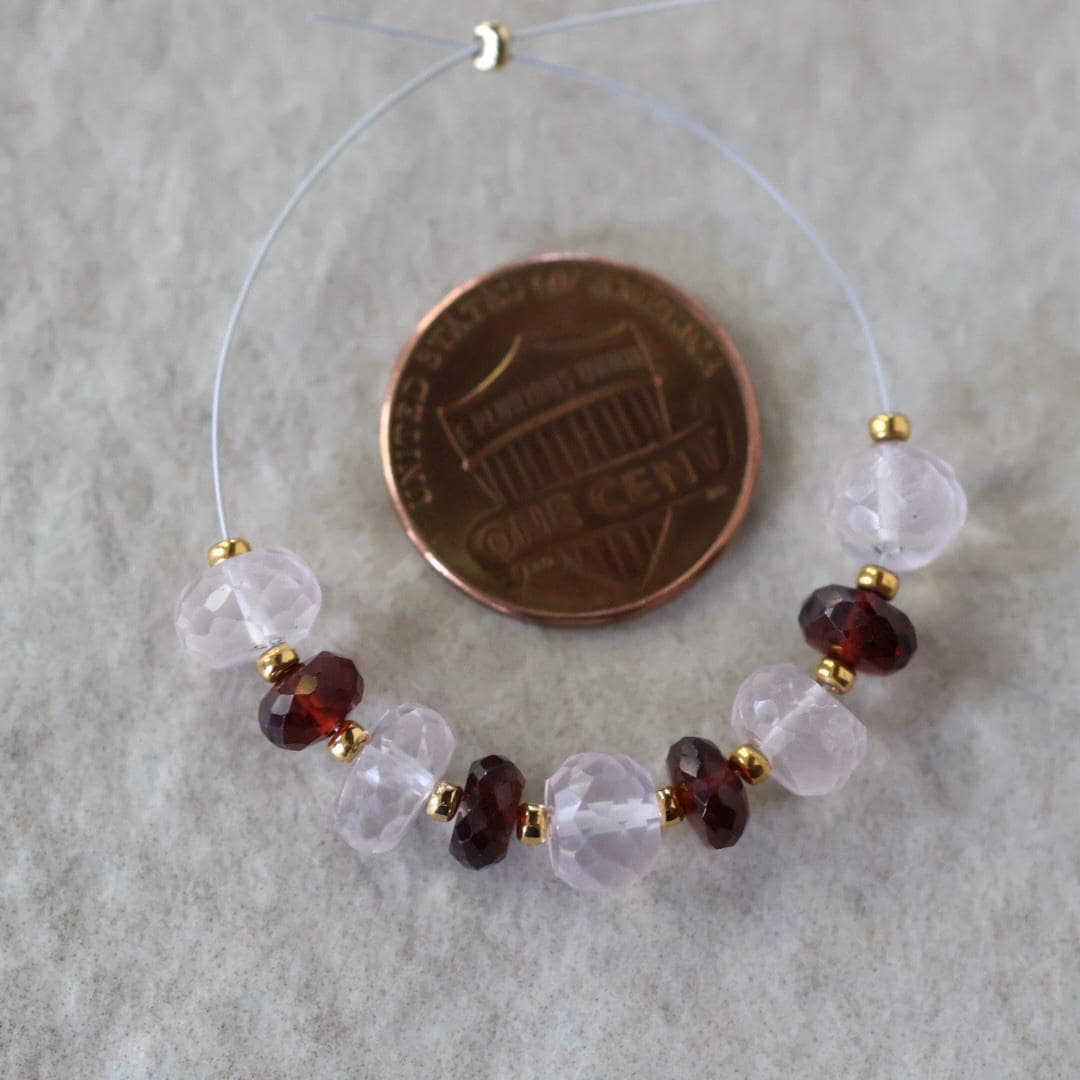 5mm AAA Mozambique Garnet Beads Faceted Rondelle Brazilian Rose Quartz 7mm Natural Gemstone for DIY Jewelry Making