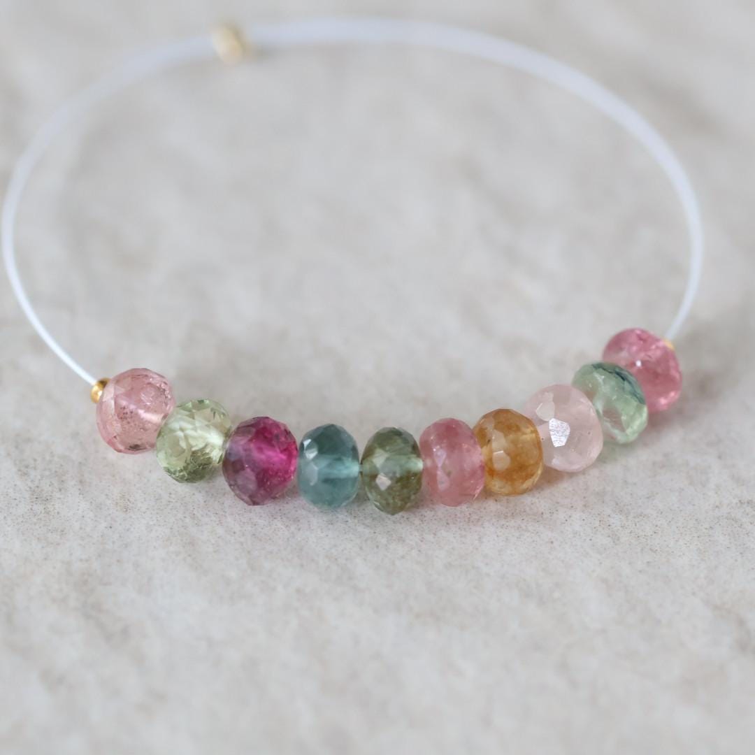 5mm AAA Multi Tourmaline Beads Faceted Rondelle 10 Pcs Colorful Natural Gemstone for DIY Jewelry Making