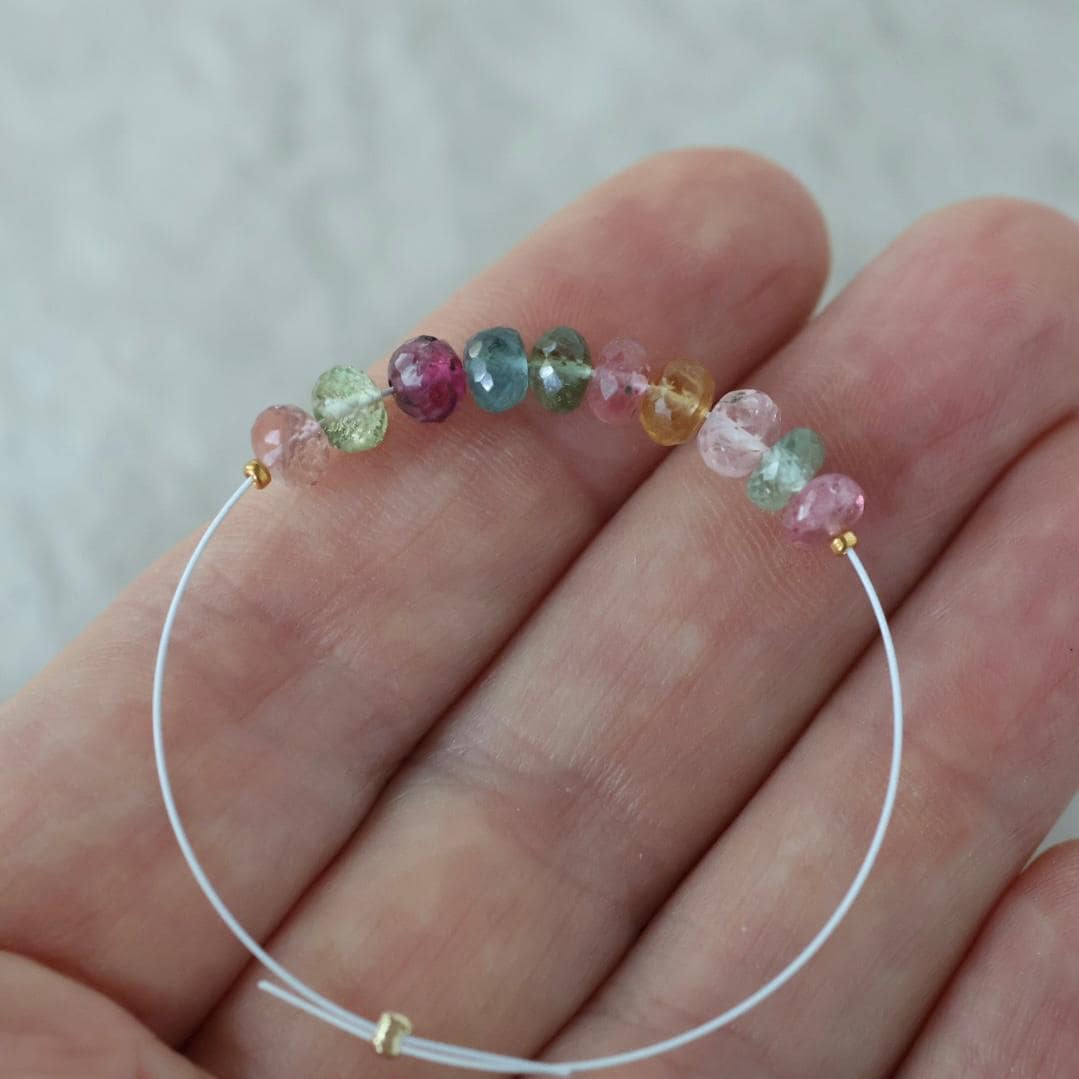 5mm AAA Multi Tourmaline Beads Faceted Rondelle 10 Pcs Colorful Natural Gemstone for DIY Jewelry Making
