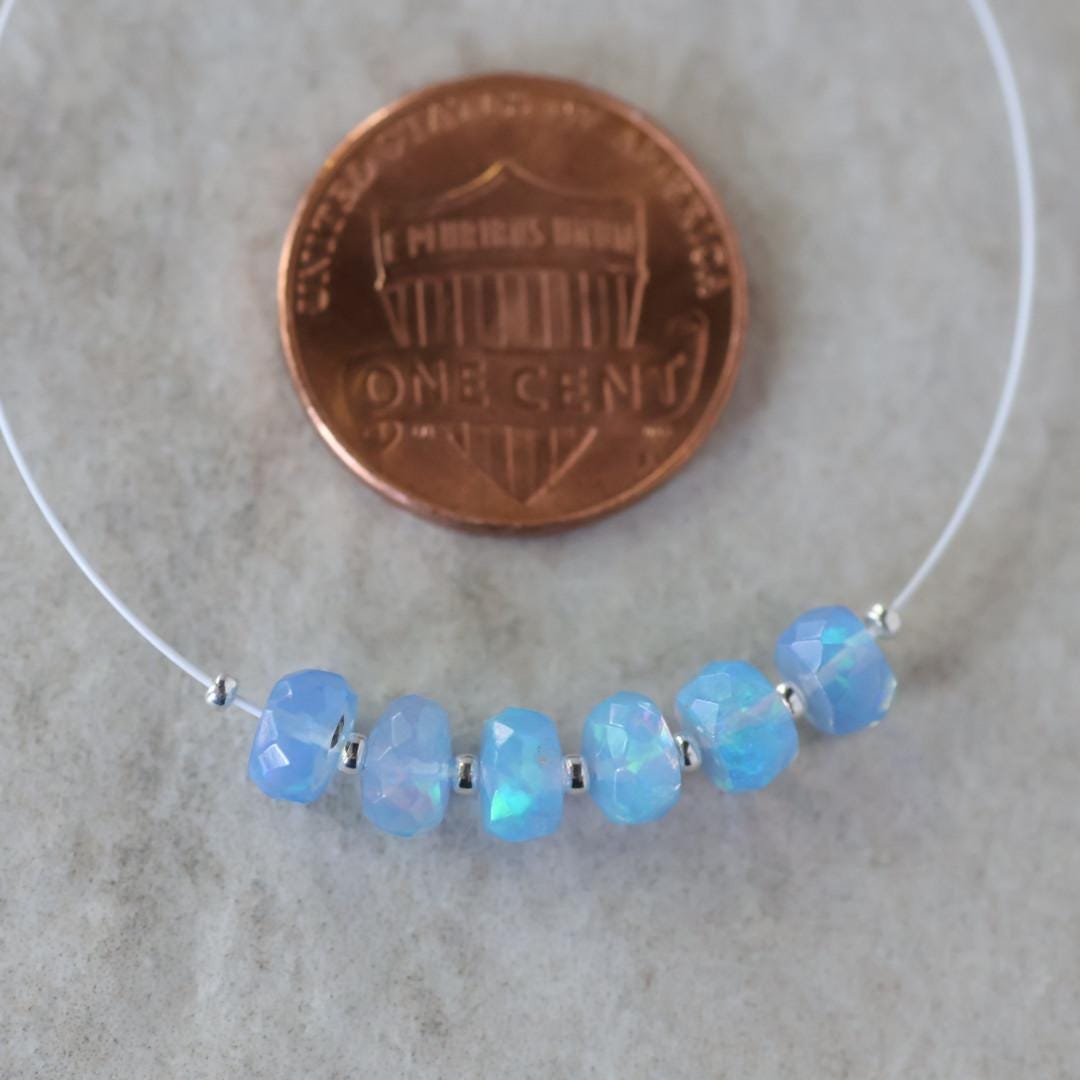5mm AAA Violet Blue Ethiopian Opal Beads Faceted Rondelle Natural Welo Opal Gemstones For DIY Jewelry Making
