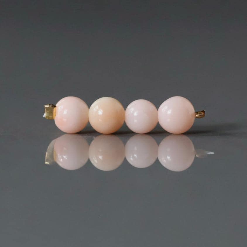 5mm Natural Angel Skin Italian Coral Beads - Smooth 4 PCs
