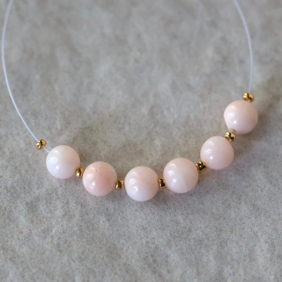 5mm Natural Angel Skin Italian Coral Beads Smooth 6 PCs Genuine Pink Coral Gemstone Beads for DIY Jewelry Making