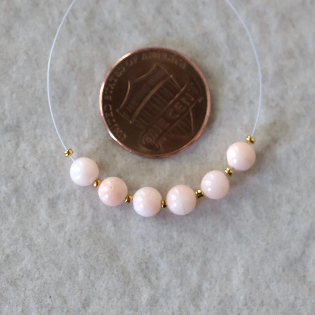 5mm Natural Angel Skin Italian Coral Beads Smooth 6 PCs Genuine Pink Coral Gemstone Beads for DIY Jewelry Making