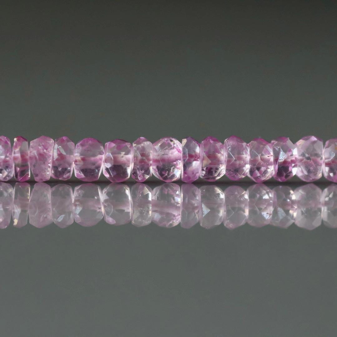 5mm Pink Topaz Beads – Faceted Rondelle Natural Gemstone 6" Strand