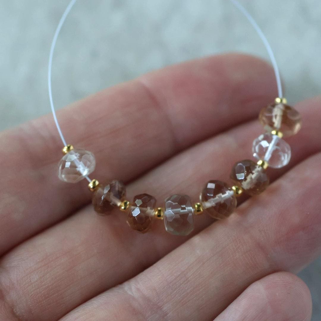 6.5mmm Natural Imperial Topaz Rondelle Beads Faceted 8 Pcs Natural Gemstone Beads for Jewelry Making Earrings Pendants