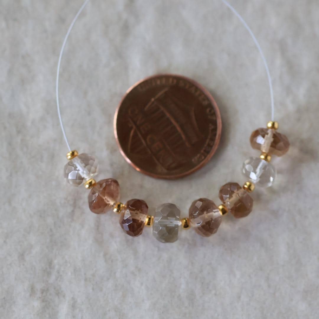 6.5mmm Natural Imperial Topaz Rondelle Beads Faceted 8 Pcs Natural Gemstone Beads for Jewelry Making Earrings Pendants