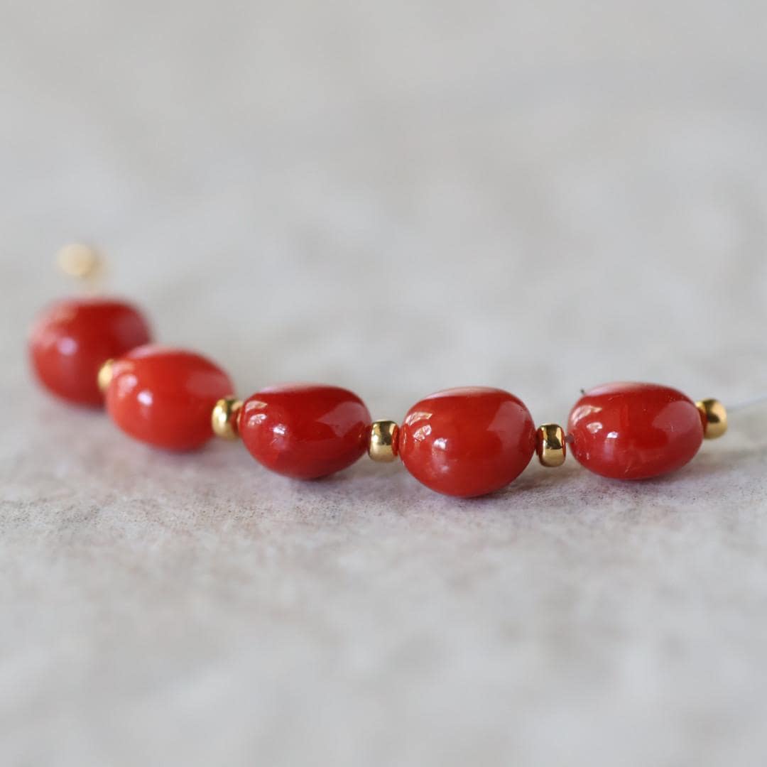 6mm AAA Italian Coral Beads Coin Genuine Undyed Natural Sardinia Coral for DIY Jewelry Making