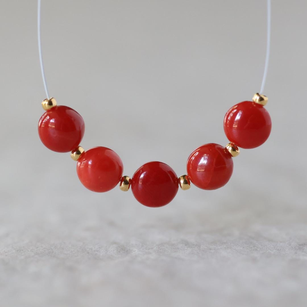 6mm AAA Italian Coral Beads Coin Genuine Undyed Natural Sardinia Coral for DIY Jewelry Making