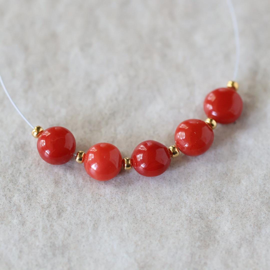 6mm AAA Italian Coral Beads Coin Genuine Undyed Natural Sardinia Coral for DIY Jewelry Making