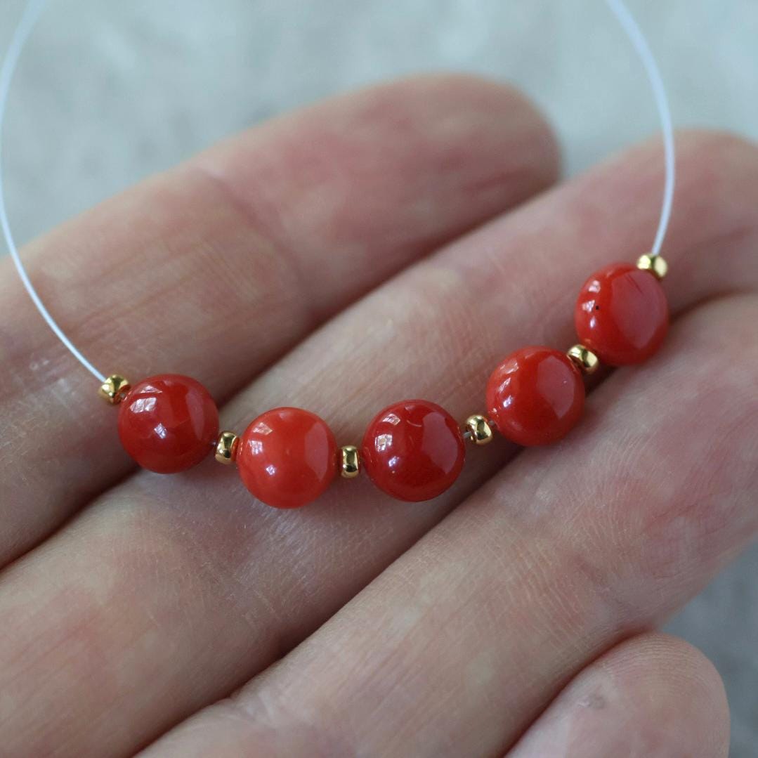 6mm AAA Italian Coral Beads Coin Genuine Undyed Natural Sardinia Coral for DIY Jewelry Making