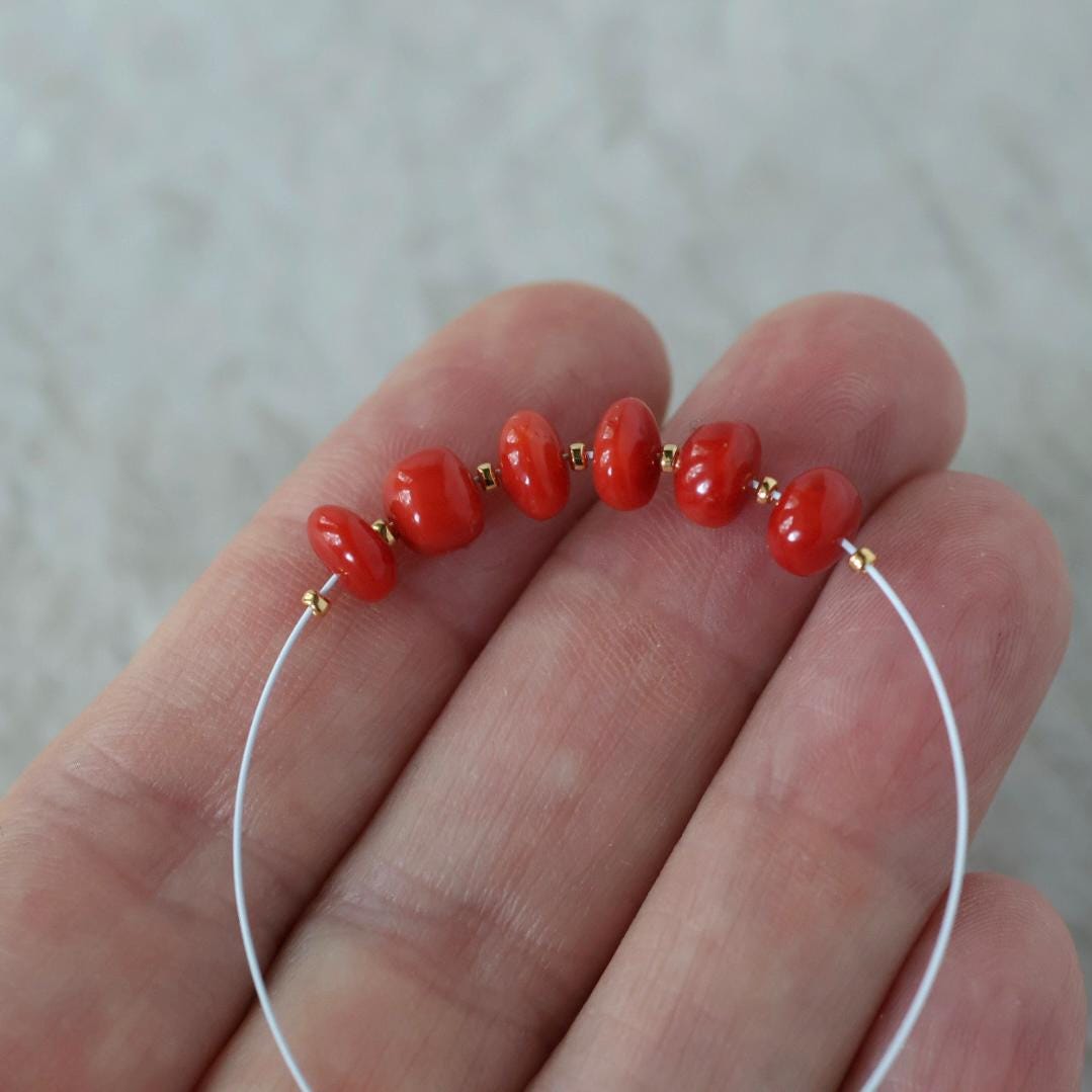 6mm AAA Italian Coral Beads Smooth Rondelle Natural Genuine Undyed Sardinia Coral for DIY Jewelry Making