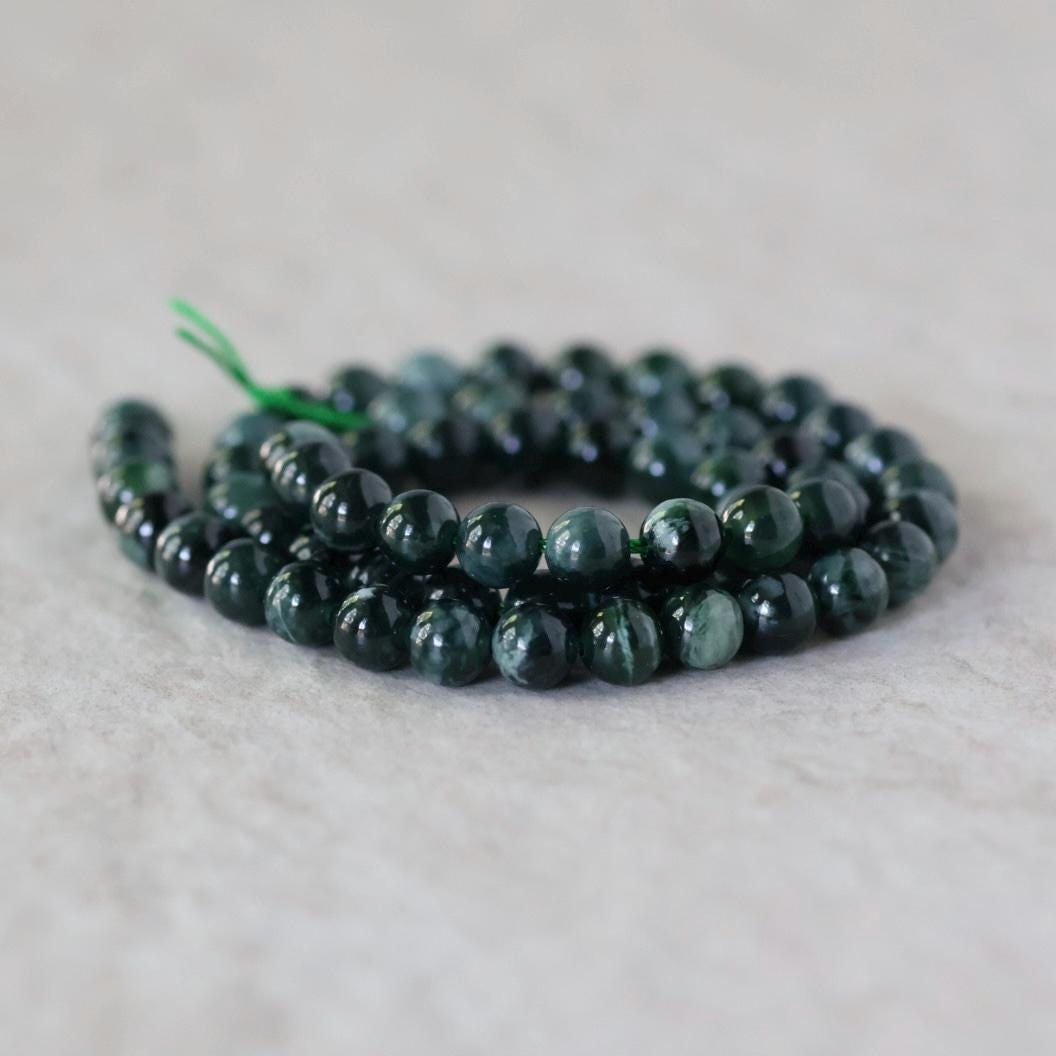 6mm Natural AAA Guatemala Jade Beads Jadeite Gemstone Natural Burma Jade Dark Green For DIY Jewelry Making
