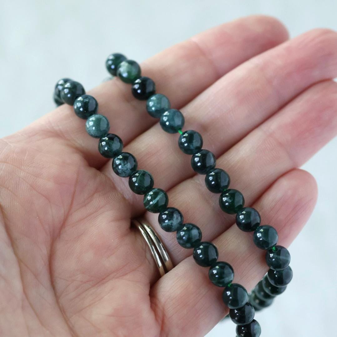 6mm Natural AAA Guatemala Jade Beads Jadeite Gemstone Natural Burma Jade Dark Green For DIY Jewelry Making