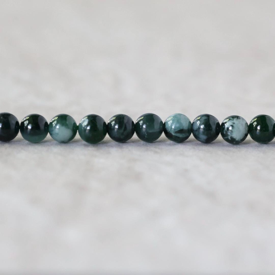 6mm Natural AAA Guatemala Jade Beads Jadeite Gemstone Natural Burma Jade Dark Green For DIY Jewelry Making